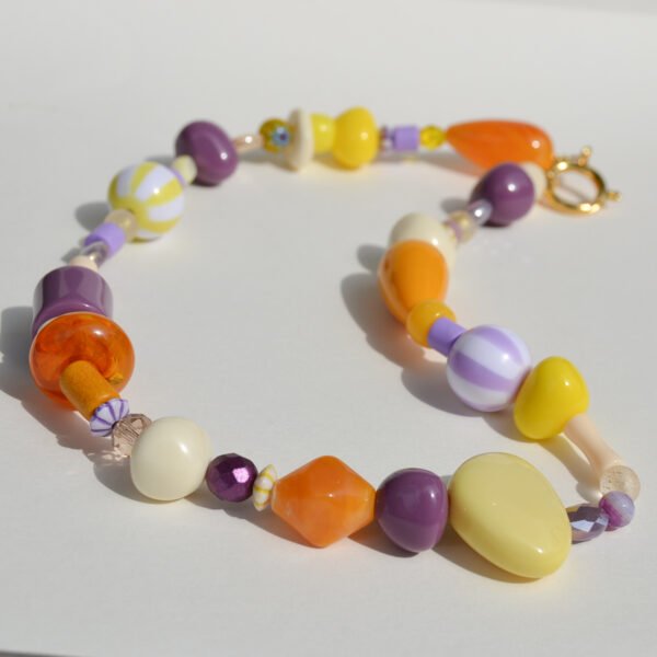 Collier - Surin - Orange & Violet