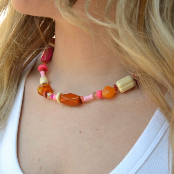 Collier - Surin - Rose & Orange – Image 2